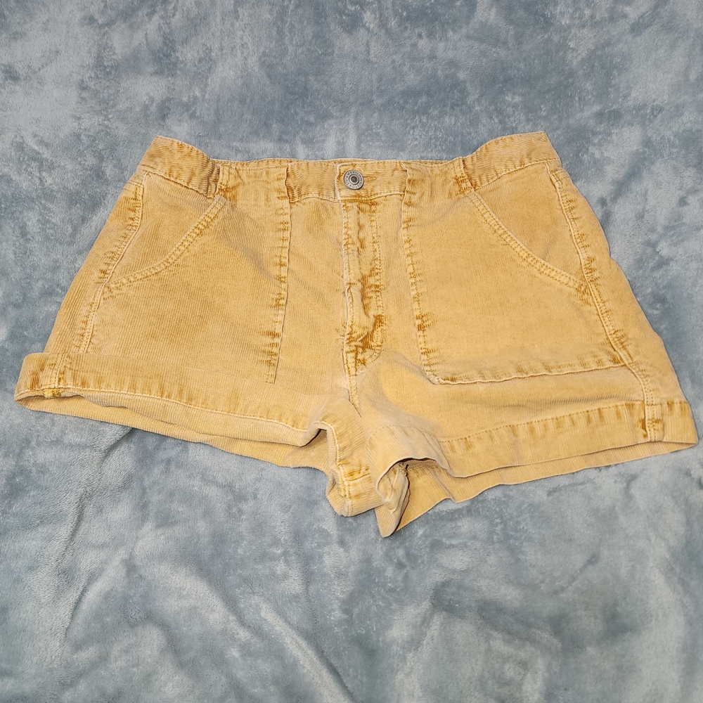 American Eagle Outfitters Yellow High-Rise Corduroy Shorts